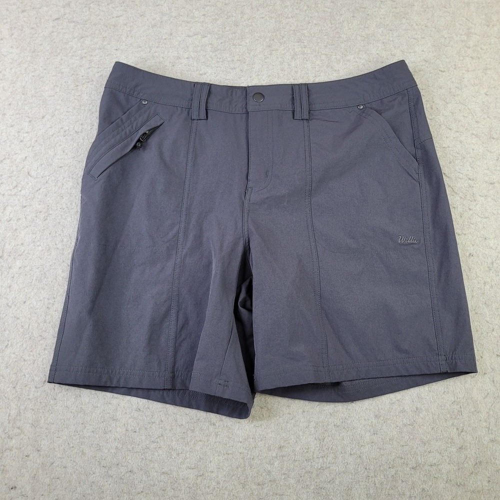 Willit Performance Shorts‎ Womens 12 Gray Nylon Outdoor Stretch Hiking Fish NEW
